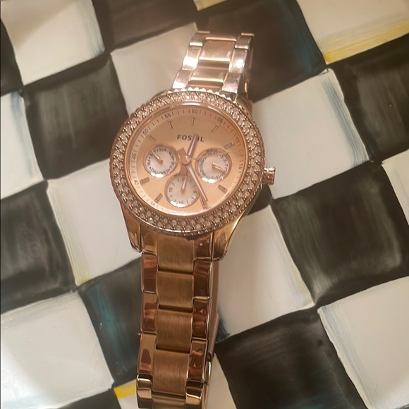 Fossil Accessories - Fossil Gold Watch with Crystal Embellishments